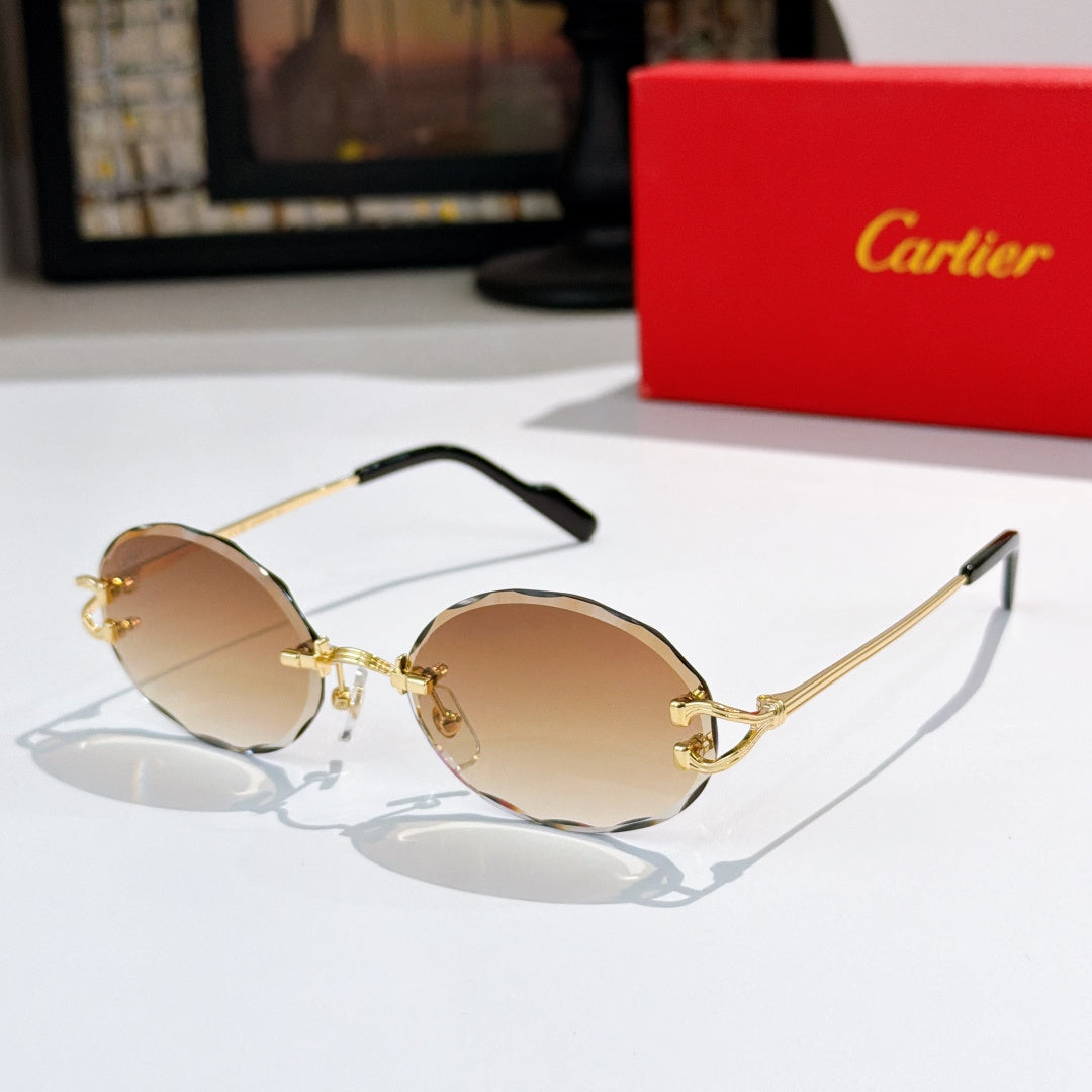 CARTIER 26S OVAL RIMLESS FRAME IN METAL 441535
