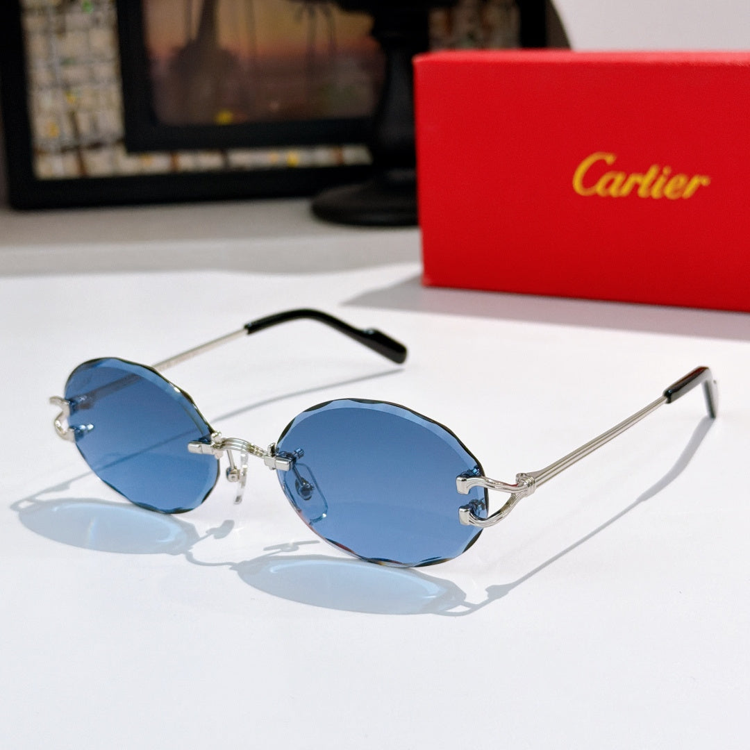 CARTIER 26S OVAL RIMLESS FRAME IN METAL 441535