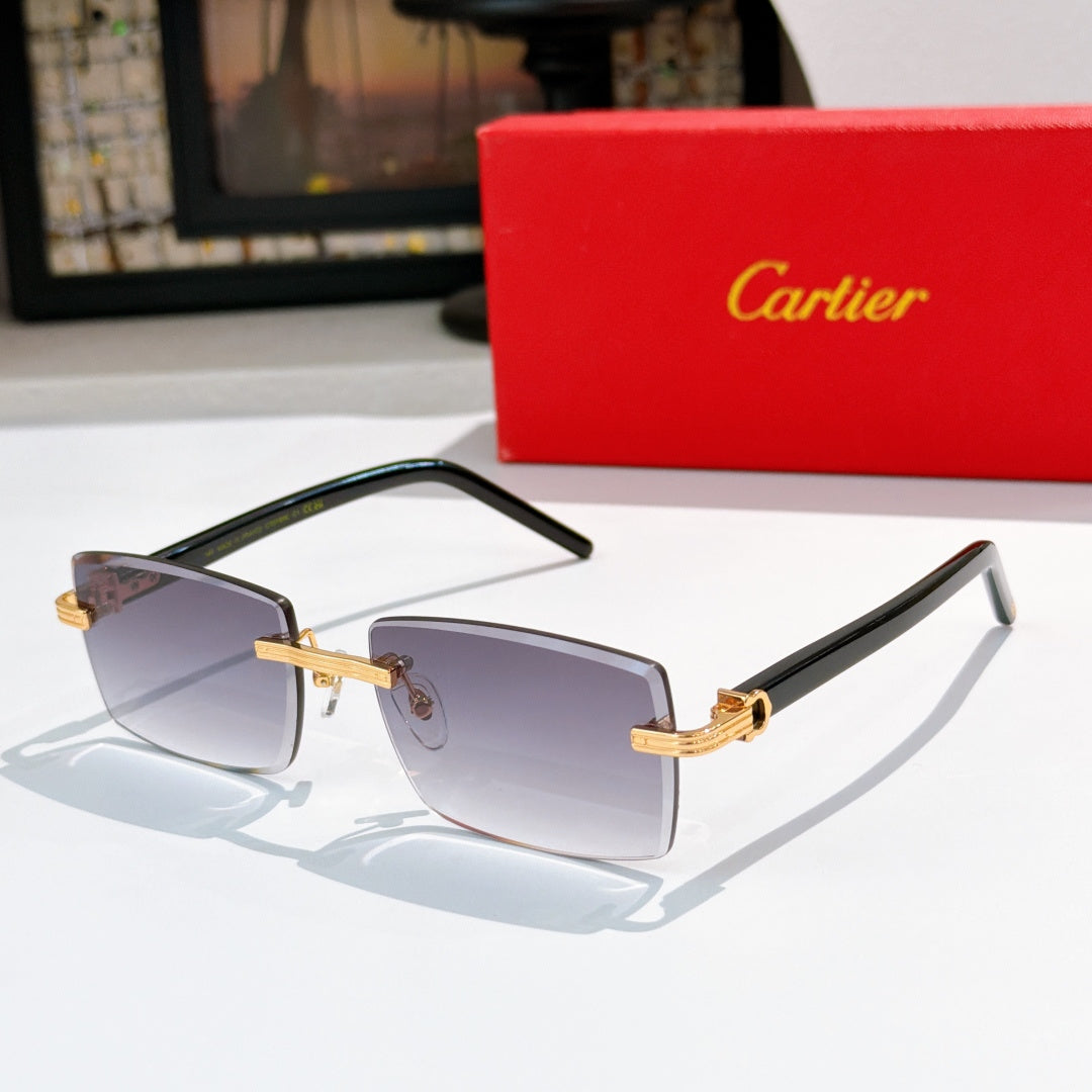 CARTIER 26S RIMLESS RECTANGULAR FRAME IN METAL 441538