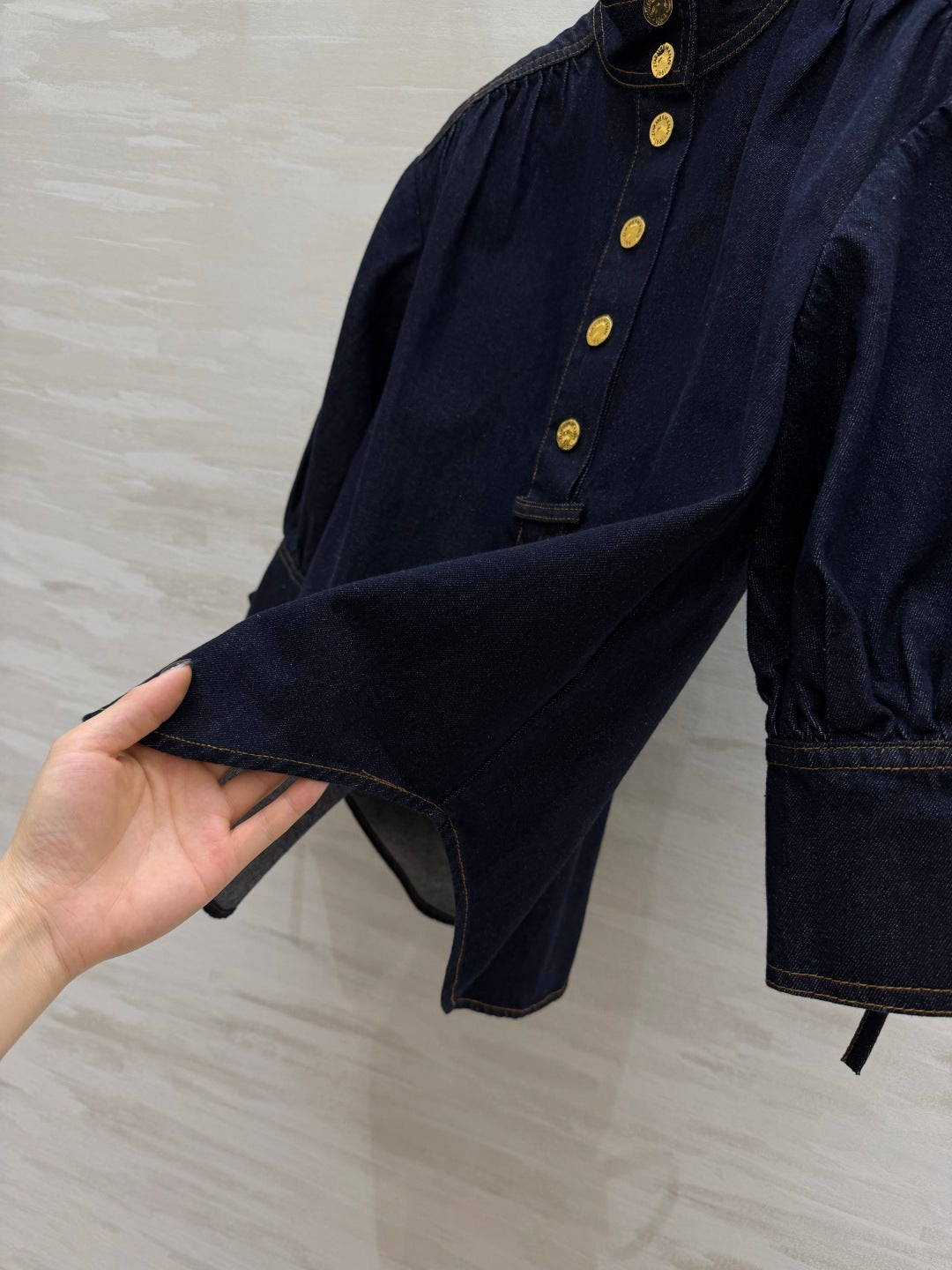 ZIMMERMANN 26S STAND COLLAR DENIM SHIRT STYLE 41