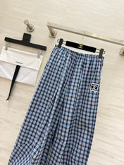 CHANEL 26S PLAID WIDE-LEG PANTS 1444