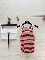 CHANEL 26S STRIPED SLEEVELESS KNIT TOP 1439
