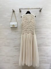 DIOR 26S SLEEVELESS LACE MAXI DRESS 1400