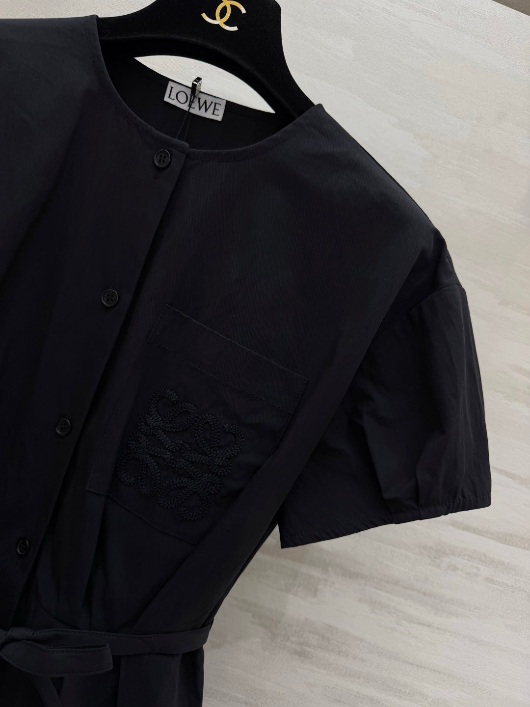 LOEWE 26S BELTED PUFF-SLEEVE SHIRT DRESS 565