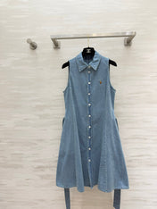 RALPH LAUREN 26S SLEEVELESS DENIM SHIRT DRESS 306