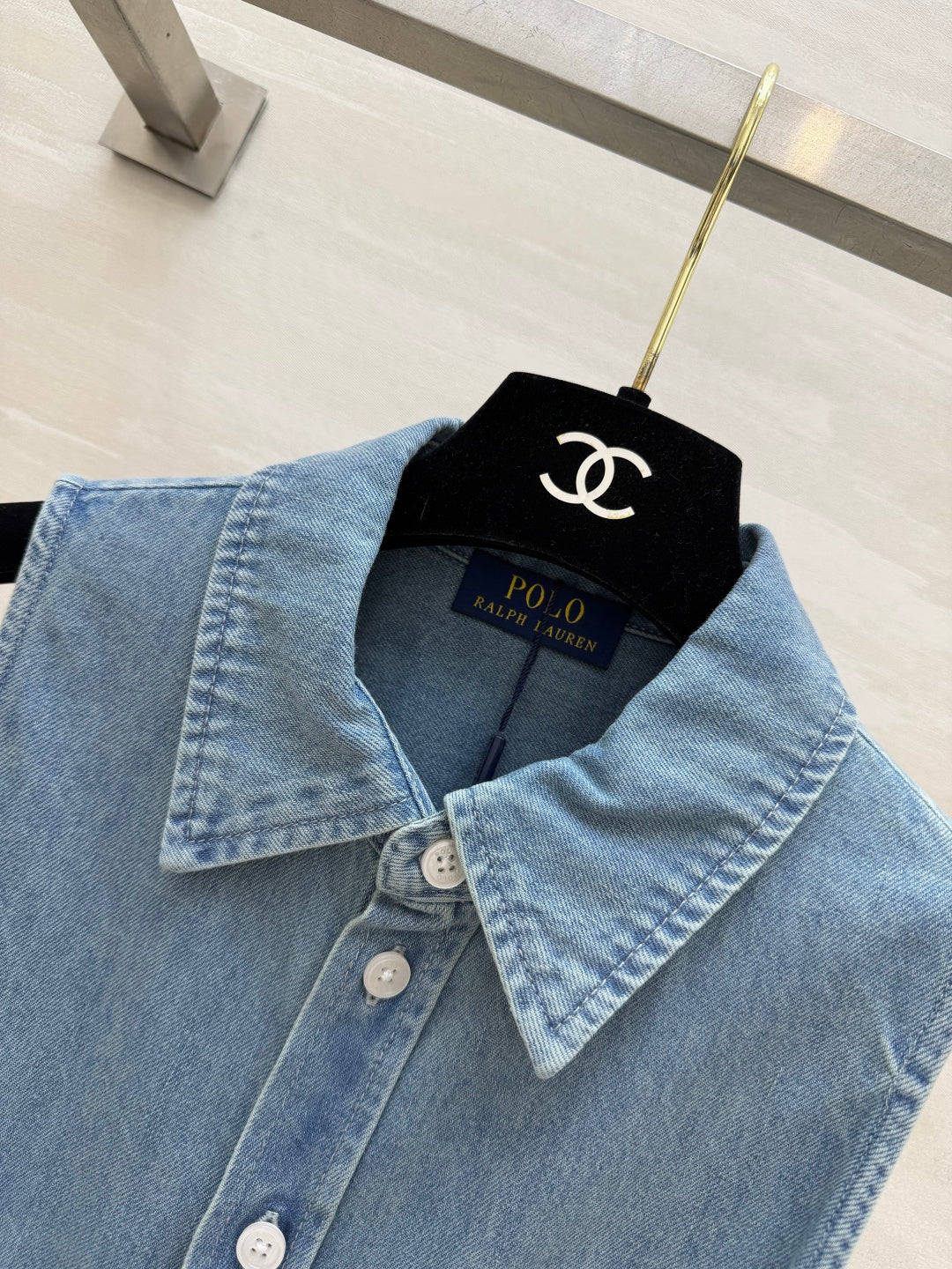 RALPH LAUREN 26S SLEEVELESS DENIM SHIRT DRESS 306