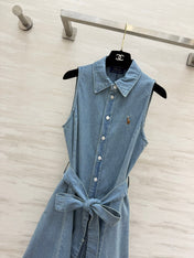 RALPH LAUREN 26S SLEEVELESS DENIM SHIRT DRESS 306