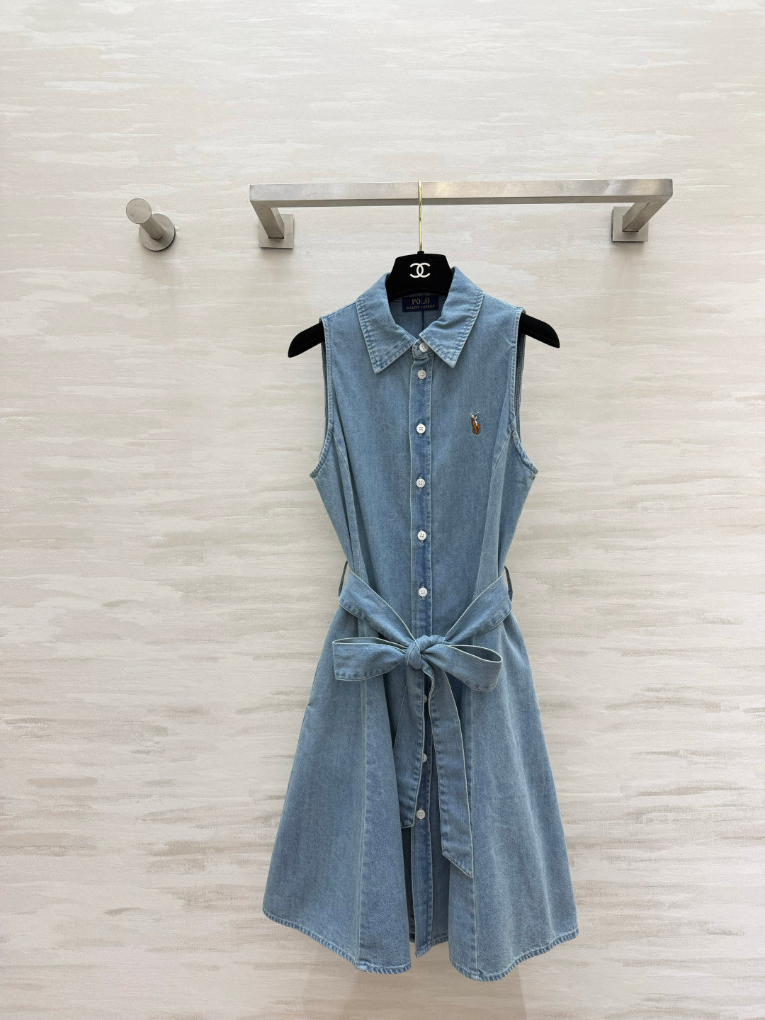 RALPH LAUREN 26S SLEEVELESS DENIM SHIRT DRESS 306