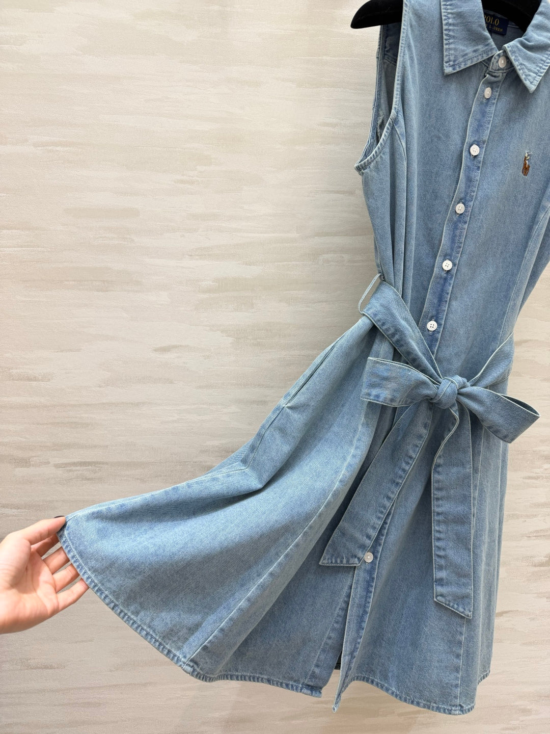 RALPH LAUREN 26S SLEEVELESS DENIM SHIRT DRESS 306