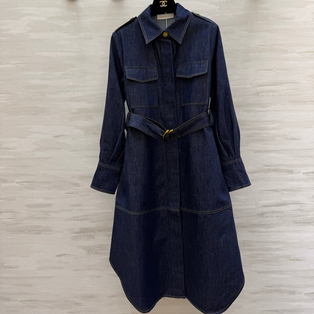 ZIMMERMANN 26S BELTED SHIRT MIDI DRESS 282