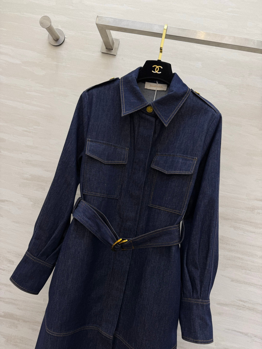ZIMMERMANN 26S BELTED SHIRT MIDI DRESS 282