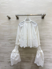 ZIMMERMANN 26S LACE-TRIM LONG-SLEEVE BLOUSE 246