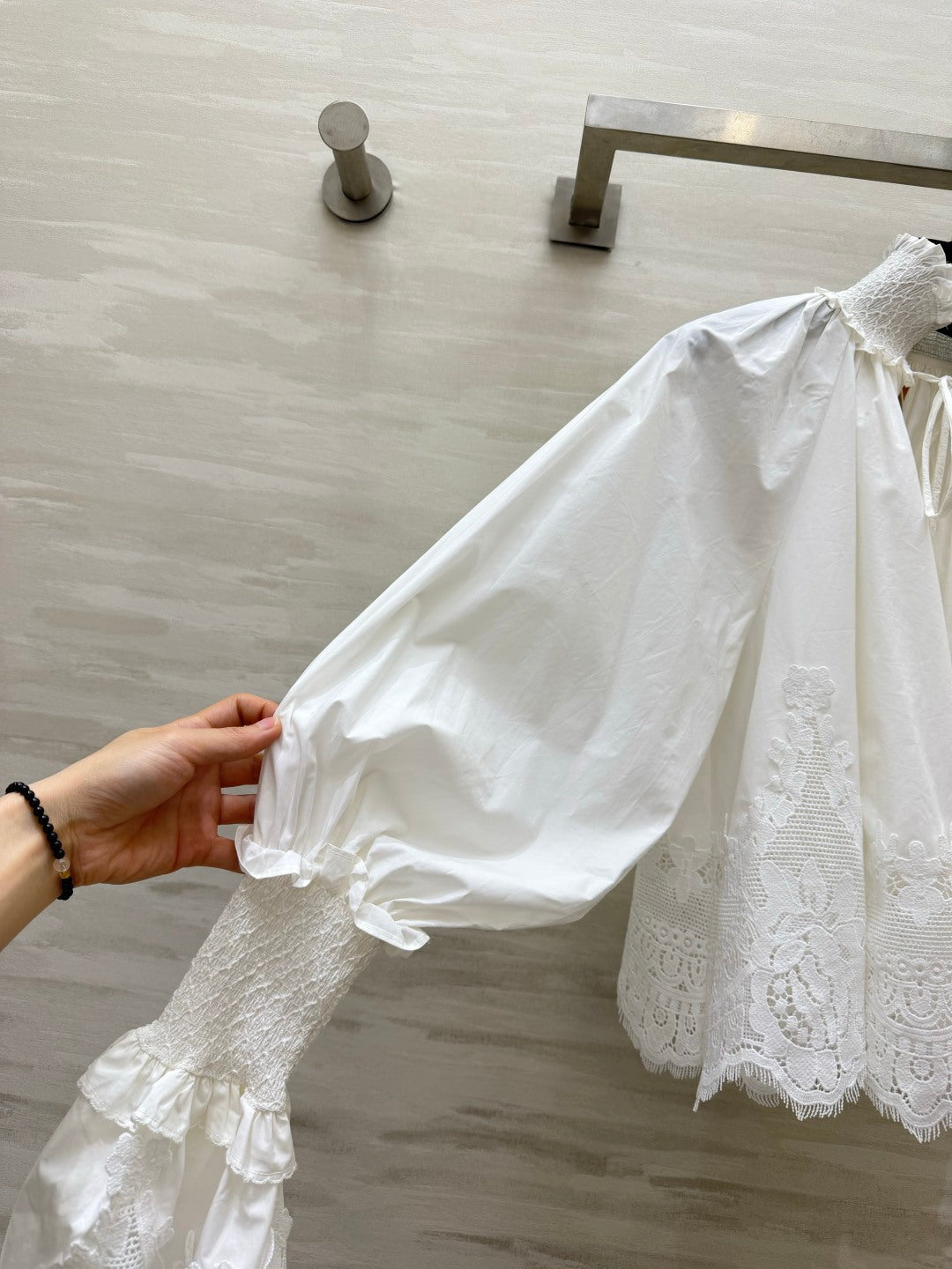 ZIMMERMANN 26S LACE-TRIM LONG-SLEEVE BLOUSE 246