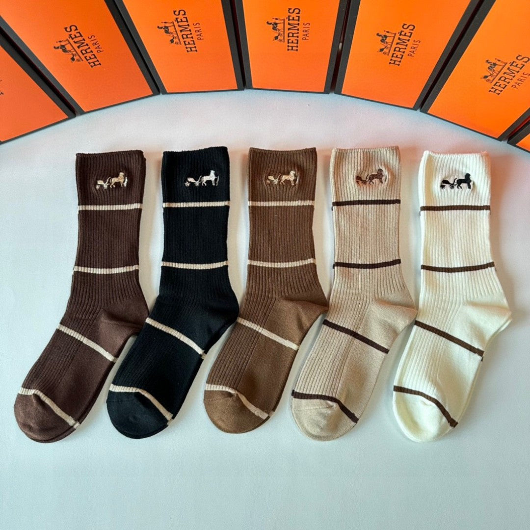 HERMES 26S CREW SOCKS 546763 (1 BOX)
