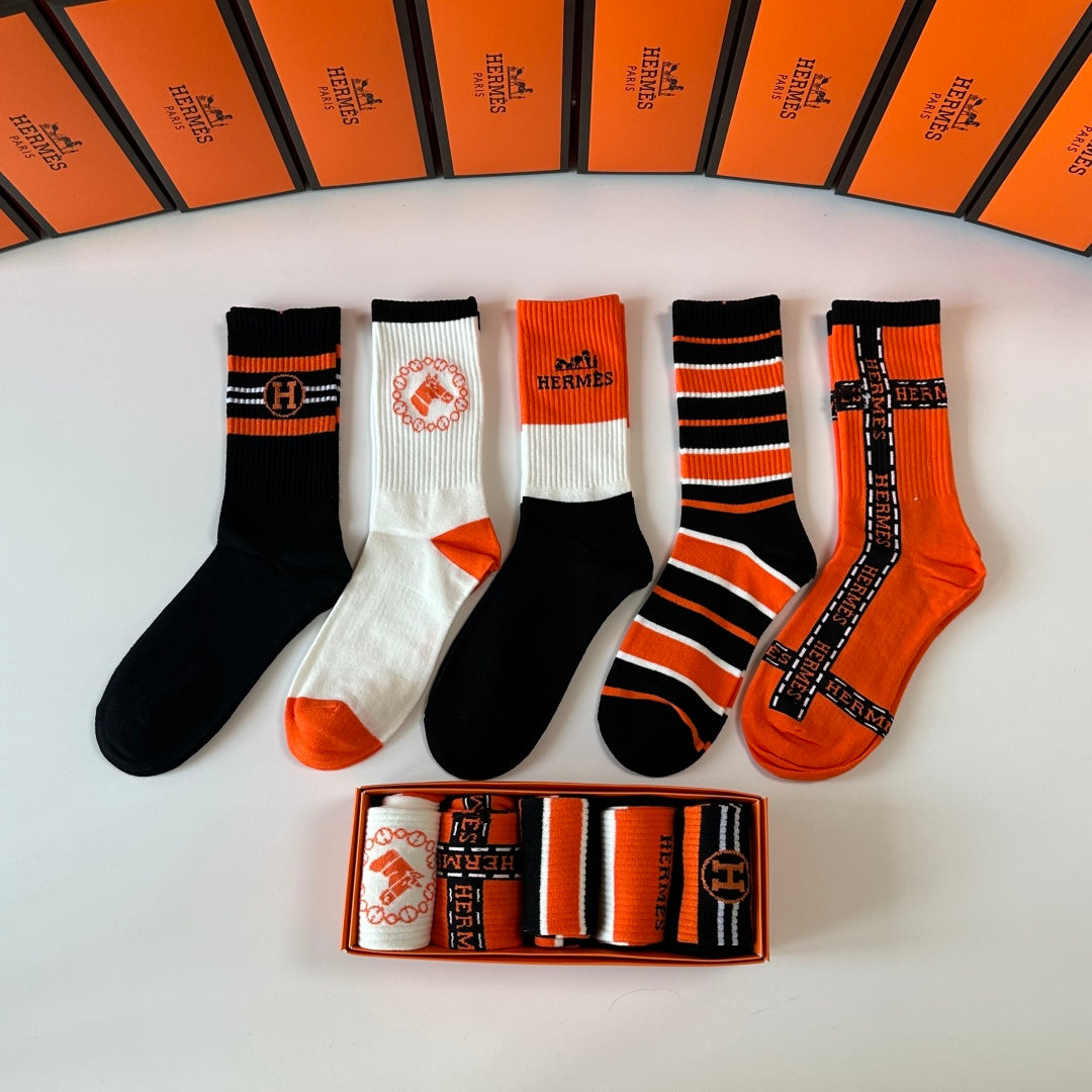 HERMES 26S CREW SOCKS 897514 (1 BOX)