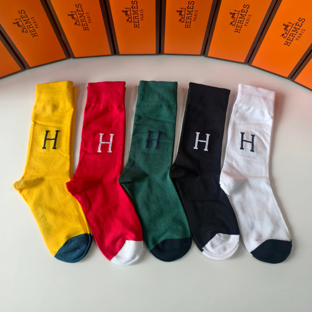 HERMES 26S CREW SOCKS 382074 (1 BOX)