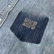 MIU DENIM SHIRT JACKET BLUE 265831