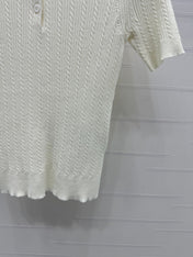 MIU 25S SHORT SLEEVE BEADED COLLAR SHIRT 264247