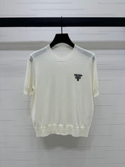 PRADA SHORT-SLEEVE EMBROIDERED LOGO T-SHIRT 269460