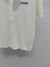 MIU 25S SHORT SLEEVE ROUND NECK CARDIGAN 264268