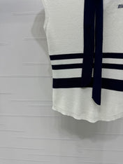 MIU 25S ICE STRIPE KNIT VEST 264114