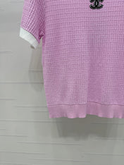 CHANEL 25S DOUBLE C LOGO KNIT SHORT SLEEVE 264073