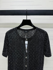 CHANEL SHORT-SLEEVE SEQUINNED KNIT CARDIGAN 269407