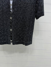 CHANEL SHORT-SLEEVE SEQUINNED KNIT CARDIGAN 269407