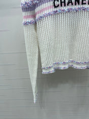 CHANEL 25S LONG SLEEVE OPEN-KNIT SWEATER STYLE 161