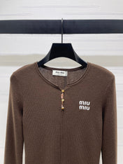 MIUMIU KNITTED LONG SLEEVE TOP STYLE 483