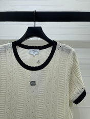 CHANEL 26S SHORT-SLEEVE KNIT TOP 1321