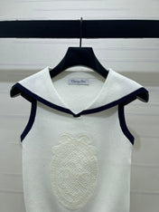 DIOR 26S SAILOR COLLAR KNIT TOP 1323