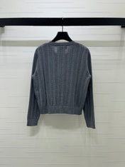 THOM 26S ROUND-NECK KNIT CARDIGAN 302