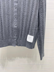 THOM 26S ROUND-NECK KNIT CARDIGAN 302