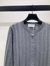THOM 26S ROUND-NECK KNIT CARDIGAN 302