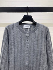 THOM 26S ROUND-NECK KNIT CARDIGAN 302