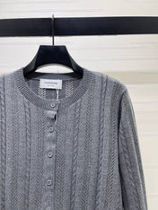 THOM 26S ROUND-NECK KNIT CARDIGAN 302