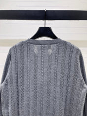 THOM 26S ROUND-NECK KNIT CARDIGAN 302