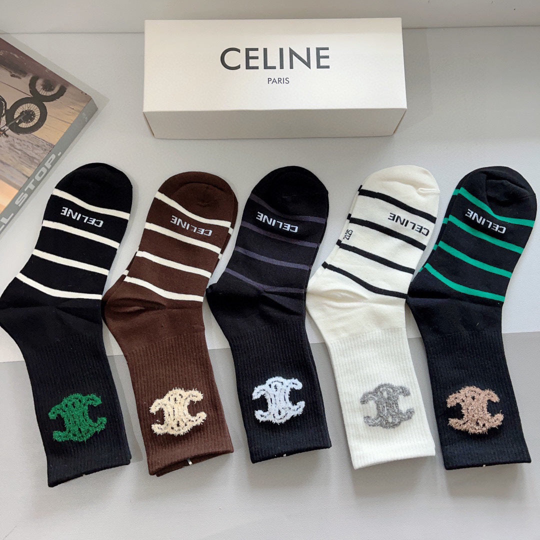 CELINE 26S CREW SOCKS 550711 (1 BOX)