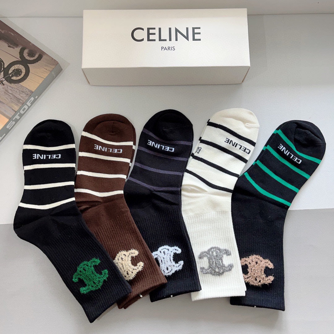 CELINE 26S CREW SOCKS 550711 (1 BOX)