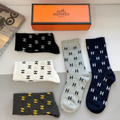 HERMES 26S CREW SOCKS 558896 (1 BOX)