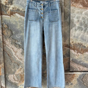 VALENTINO 26S HIGH-WAIST WIDE-LEG JEANS 457