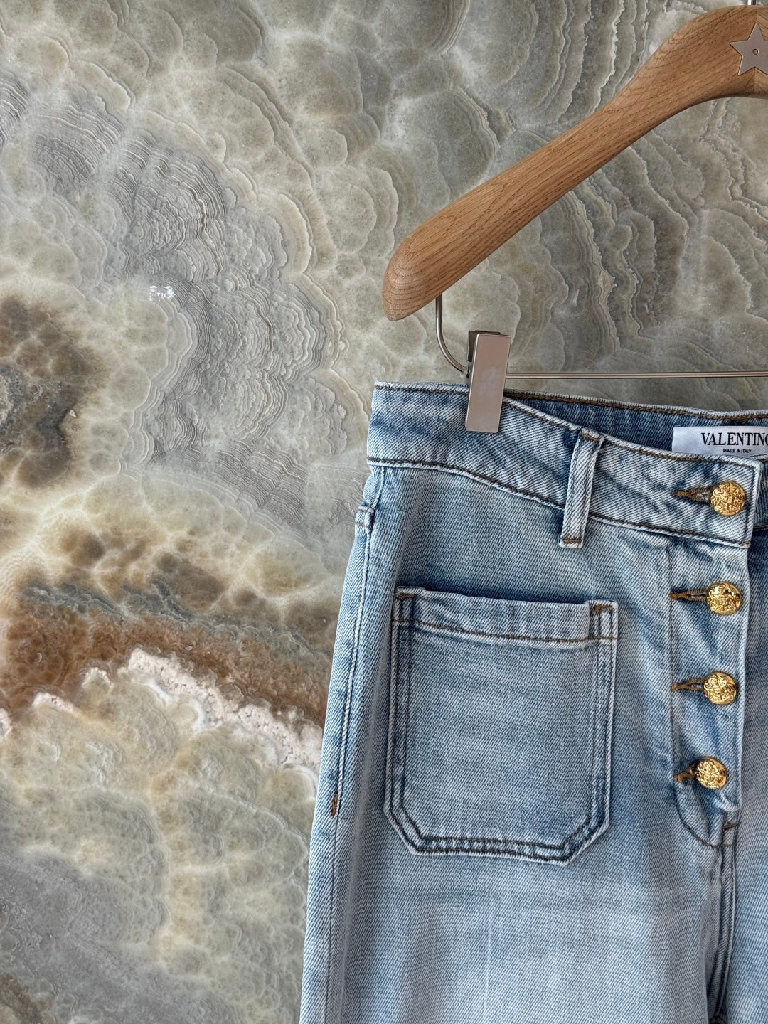 VALENTINO 26S HIGH-WAIST WIDE-LEG JEANS 457