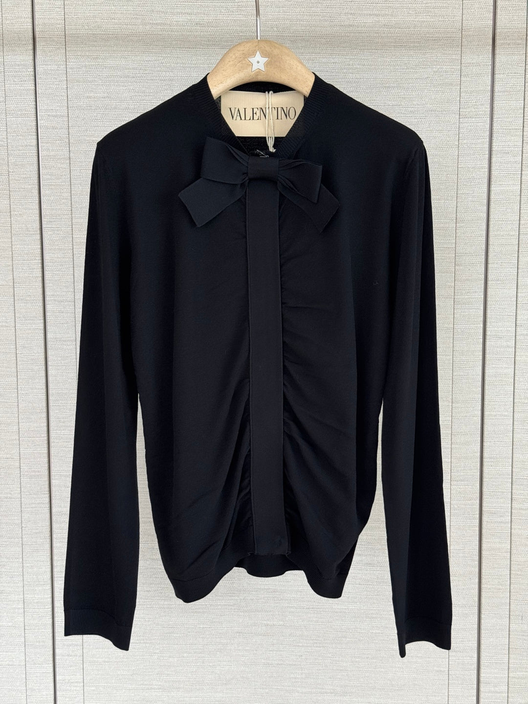 VALENTINO 26S BOW-DETAIL LONG-SLEEVE TOP 370
