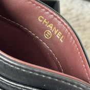 CHANEL 25S CARD HOLDER 11 IN BLACK LAMBSKIN GOLD HARDWARE