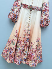 ZIMMERMANN 26S STAND COLLAR LONG-SLEEVE DRESS STYLE 139