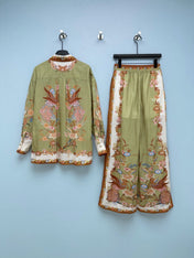 ZIMMERMANN 26S SHIRT AND STRAIGHT-LEG PANTS SET STYLE 78