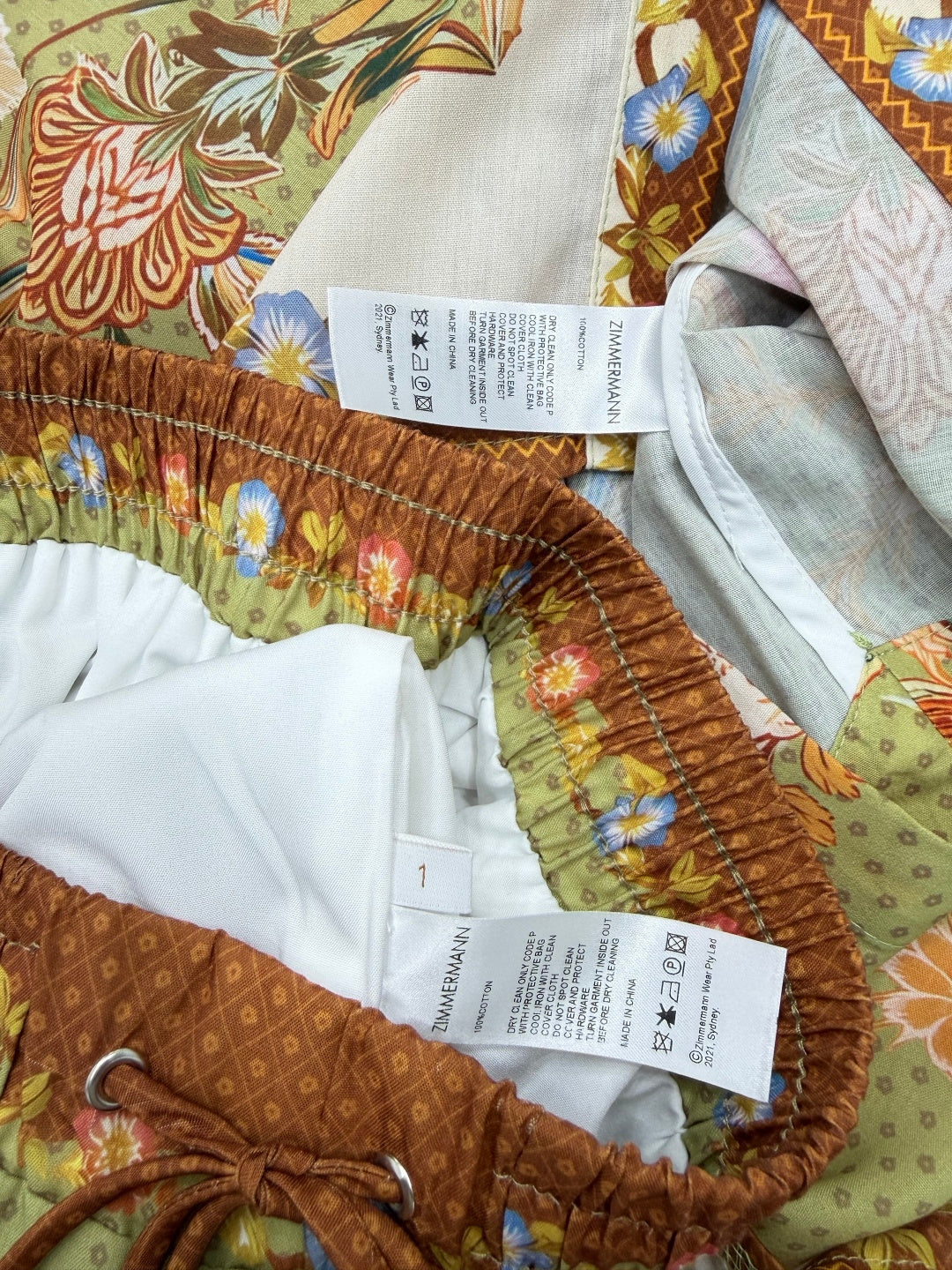 ZIMMERMANN 26S SHIRT AND SHORTS SET STYLE 77