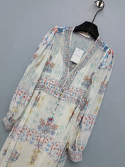 ZIMMERMANN 26S BEADED EMBROIDERED CHIFFON MAXI DRESS STYLE 32