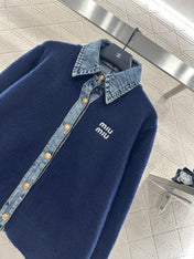 MIUMIU KNIT JACKET WITH DENIM STYLE 737